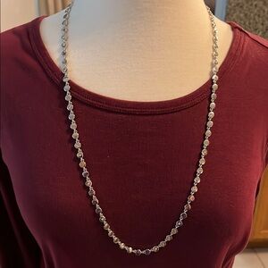 Ann Taylor Silver Tone Beaded Necklace